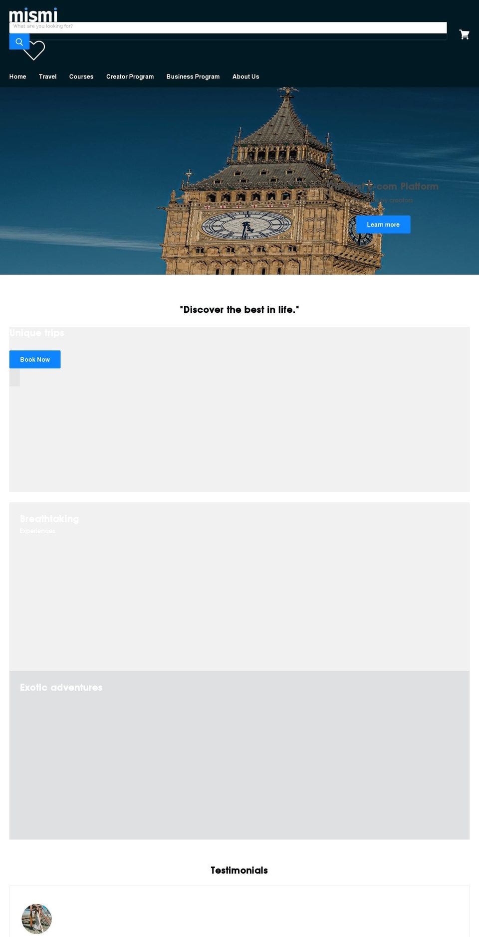 mismiglobal.com shopify website screenshot