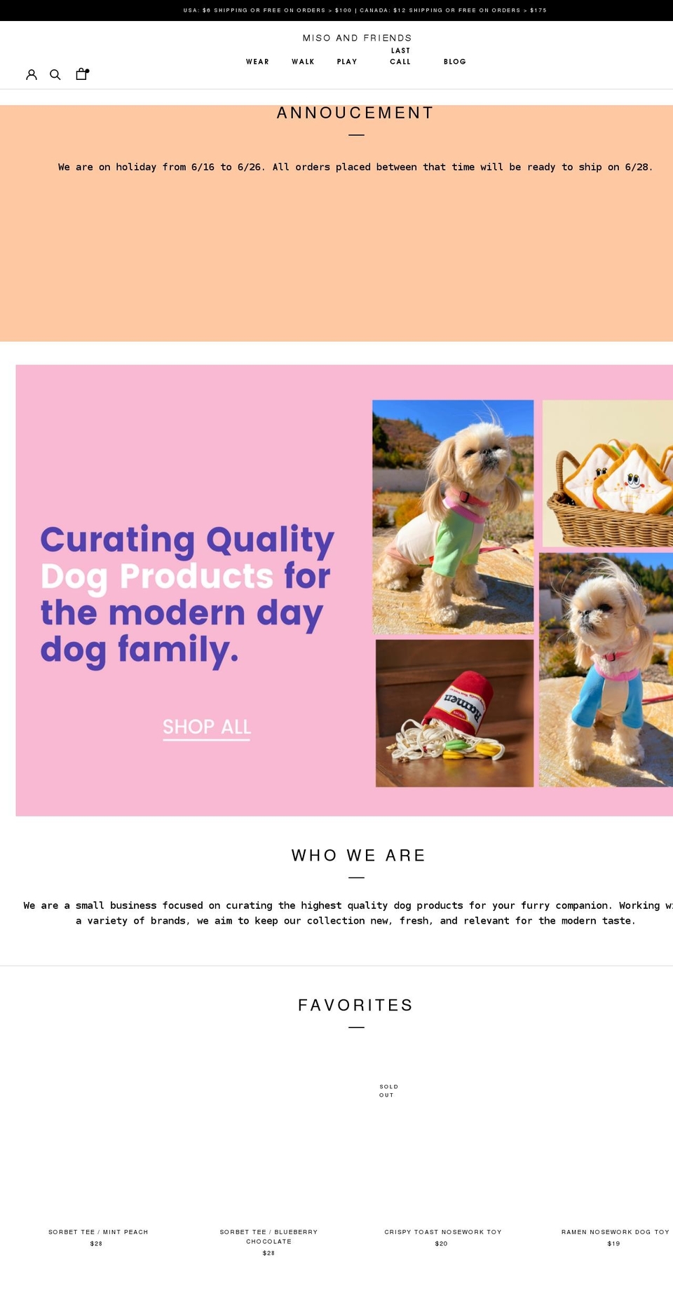 misoandfriends.com shopify website screenshot