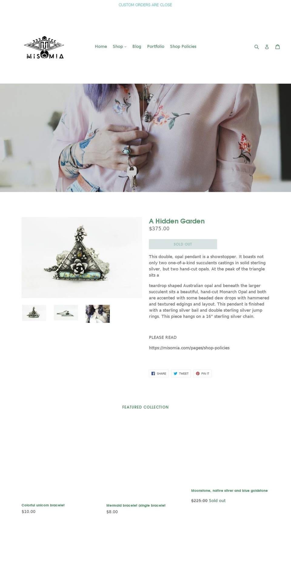 misomia.com — Shopify storefront screenshot