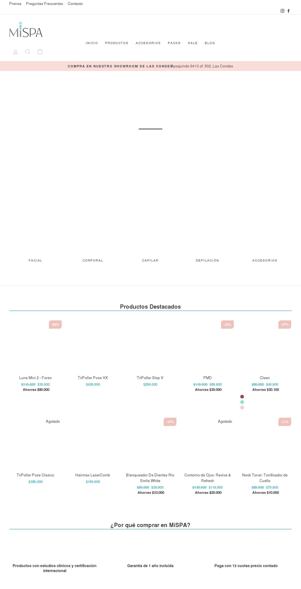 mispa.cl shopify website screenshot