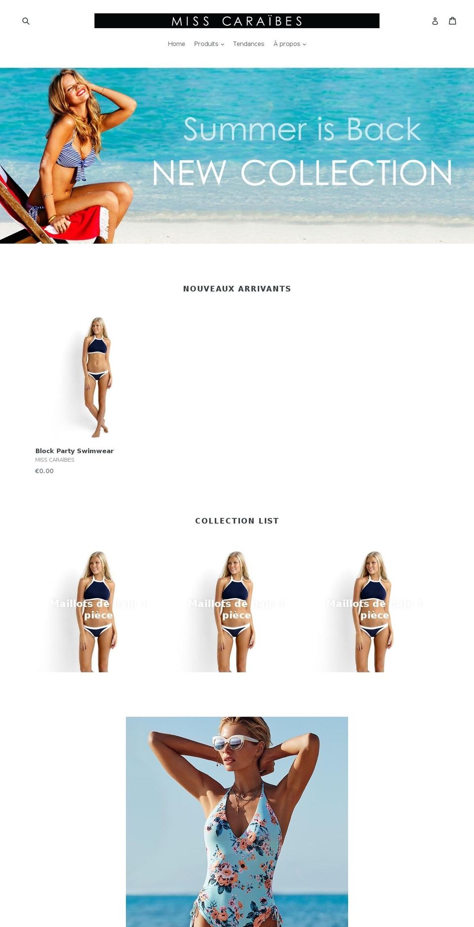 miss-caraibes.fr shopify website screenshot