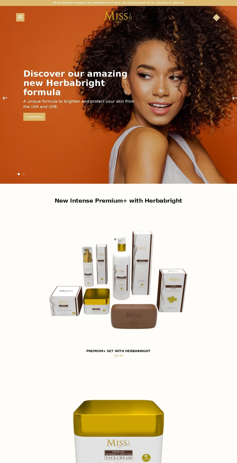 miss-in-paris.com — Shopify storefront screenshot