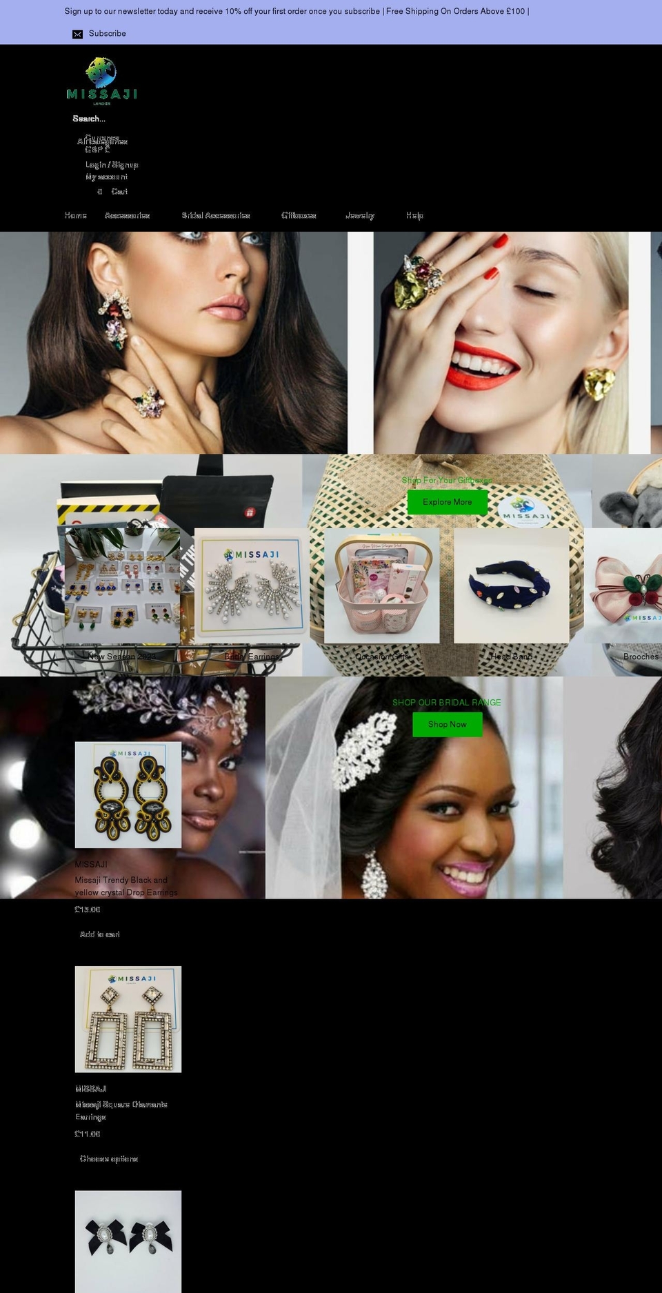 missaji.com shopify website screenshot