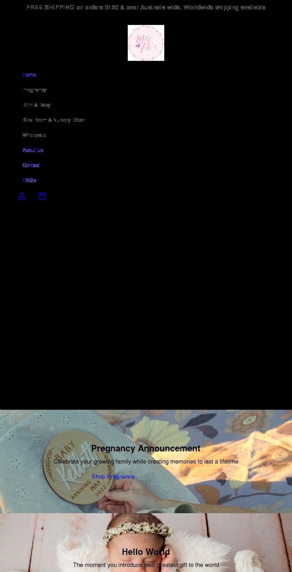 missalis.com.au shopify website screenshot