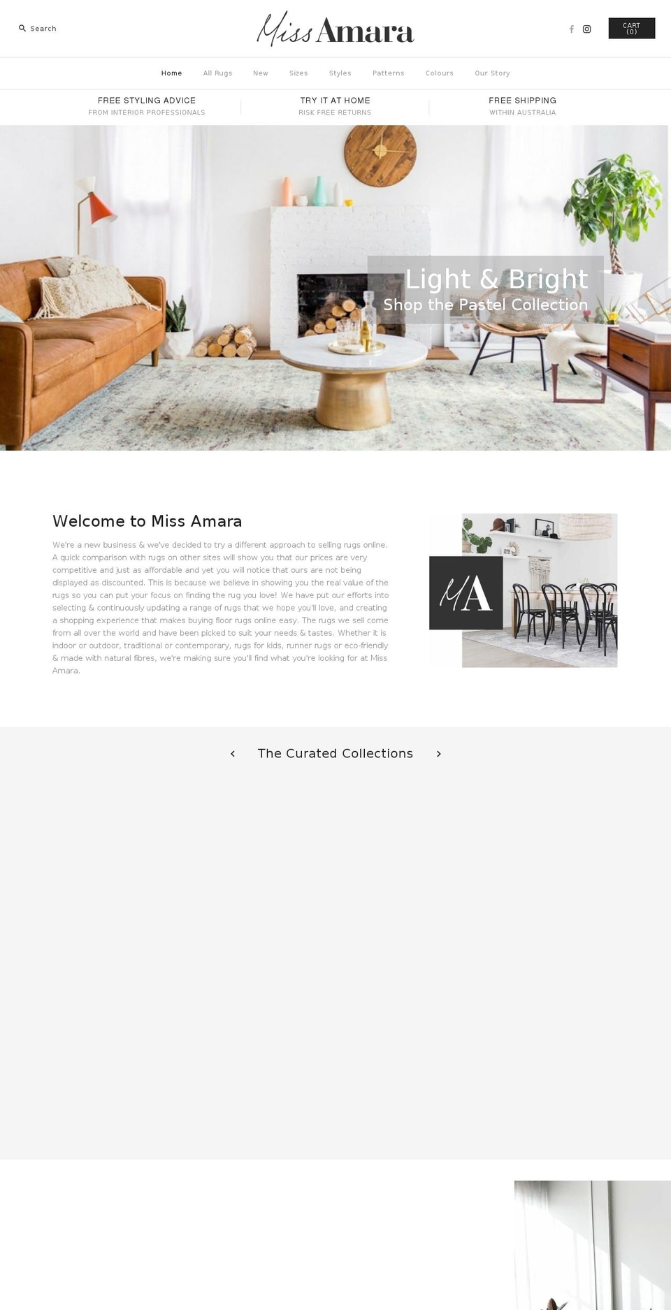 missamara.com.au shopify website screenshot