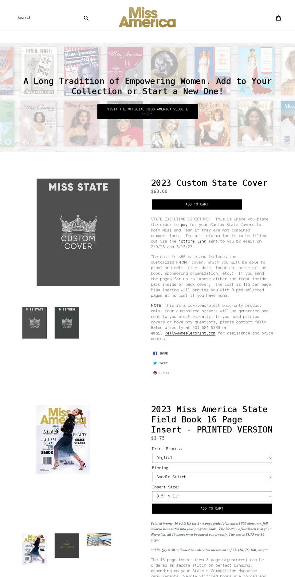 missamericamag.com shopify website screenshot