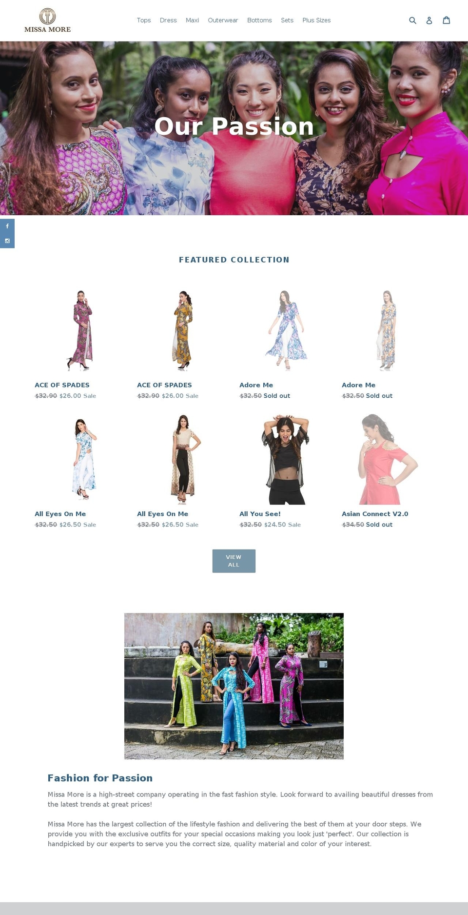 missamoresg.com — Shopify storefront screenshot