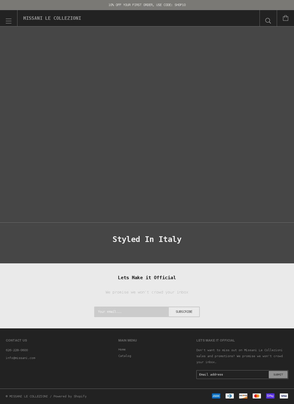 missani.com shopify website screenshot
