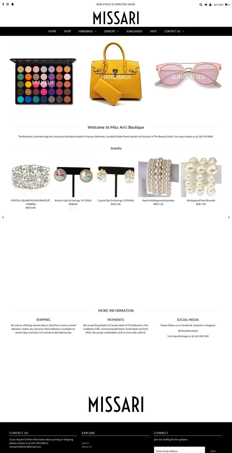 missariboutique.com — Shopify storefront screenshot