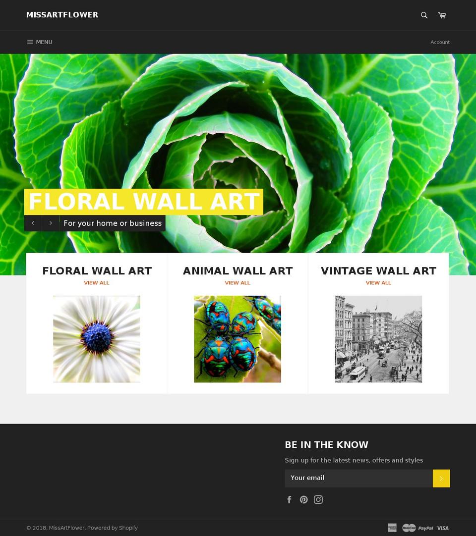 missartflower.com — Shopify storefront screenshot