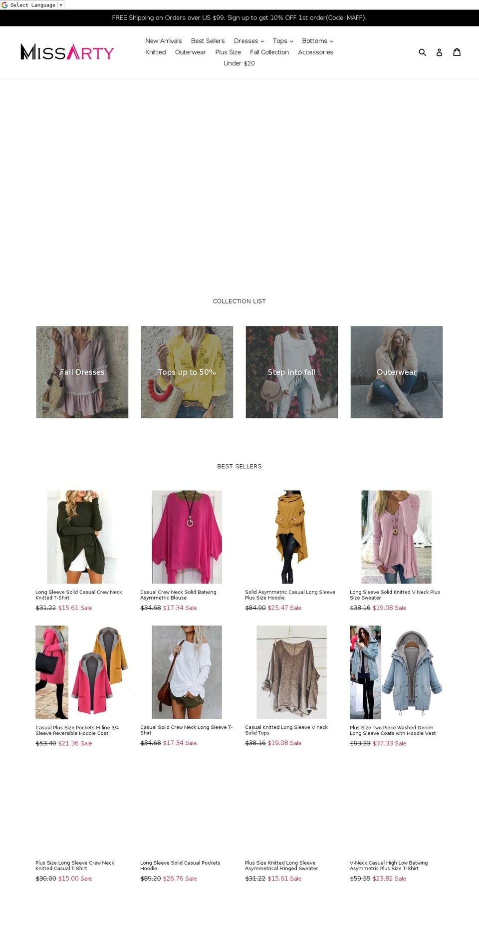 missarty.com — Shopify storefront screenshot