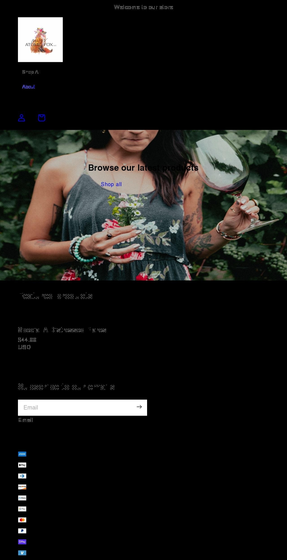 missatomicfox.com shopify website screenshot