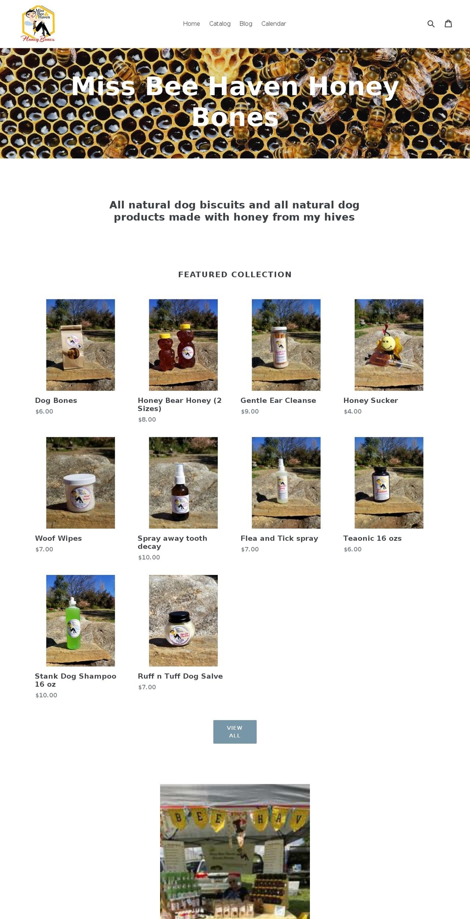 missbeehavenhoneybones.com — Shopify storefront screenshot