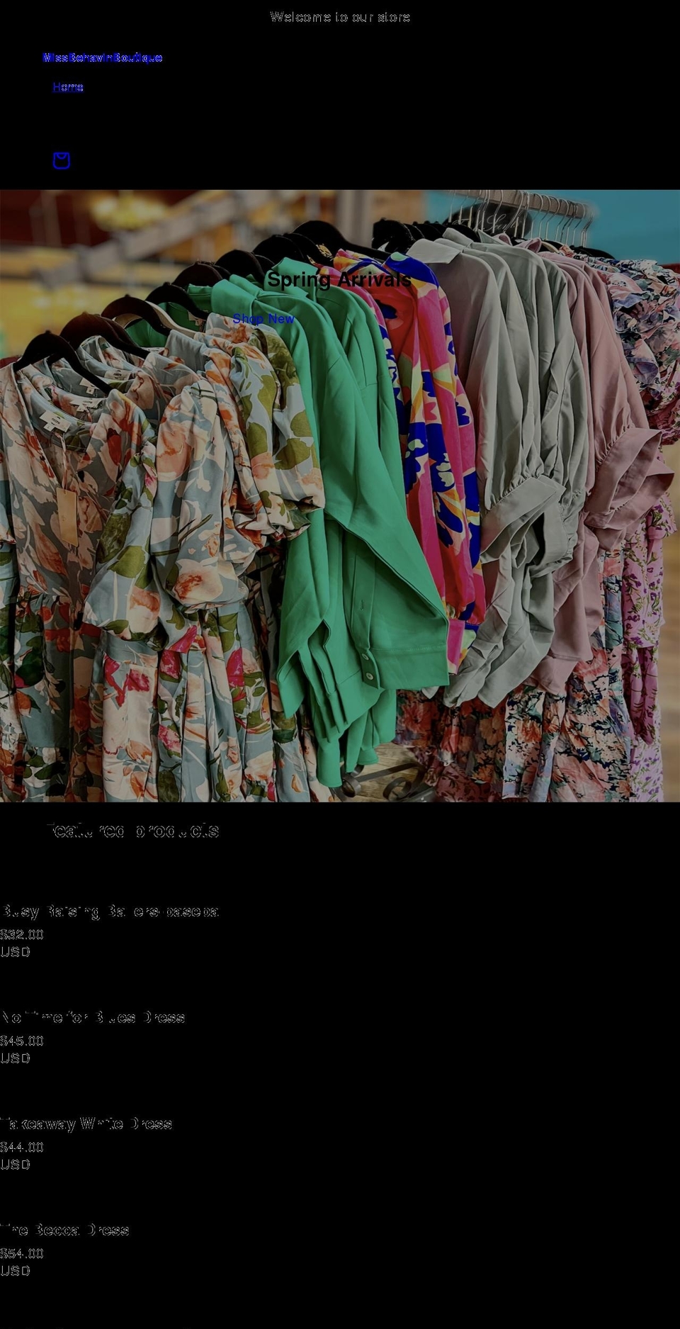 missbehavinboutique.com shopify website screenshot