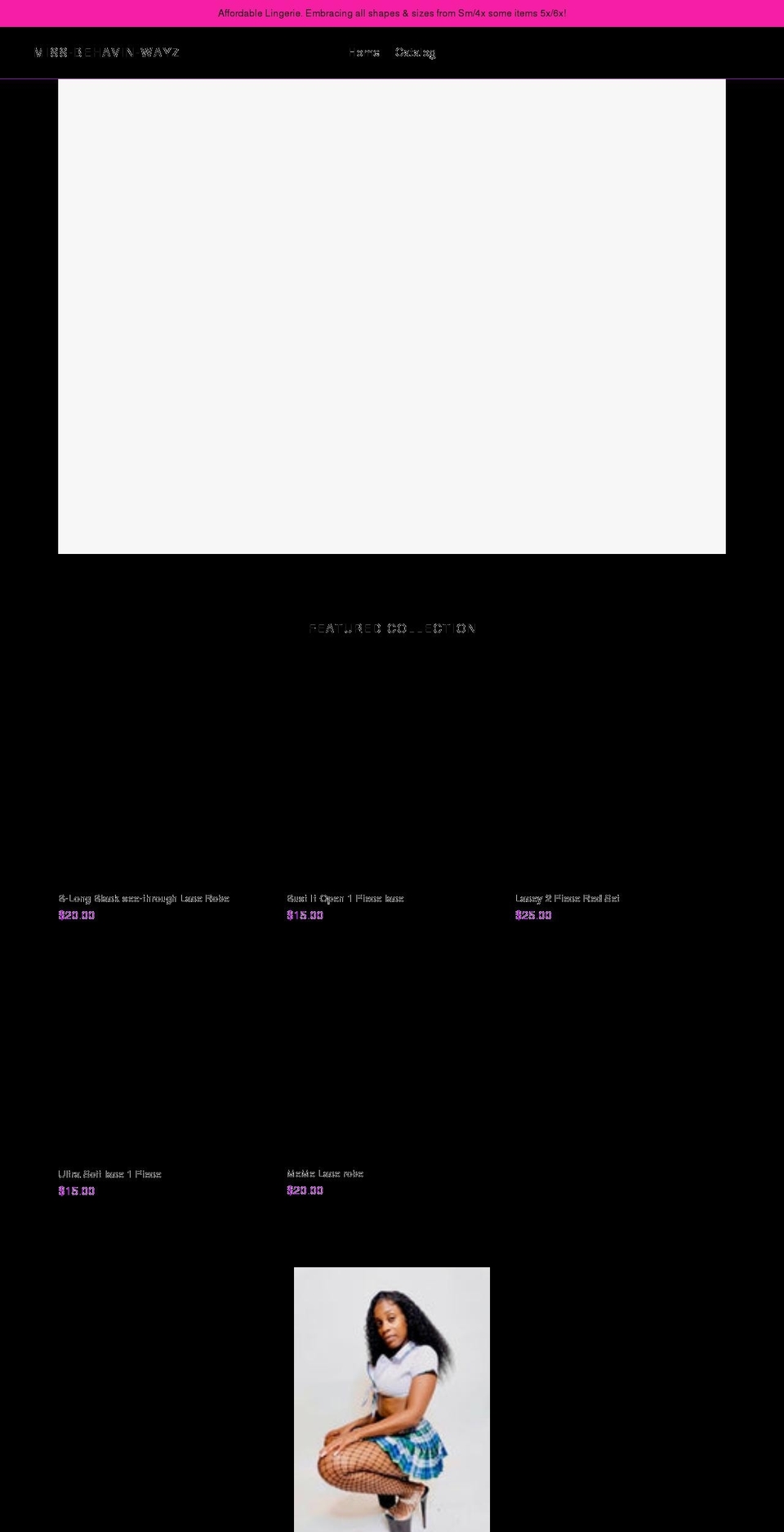 missbehavinwayz.com shopify website screenshot