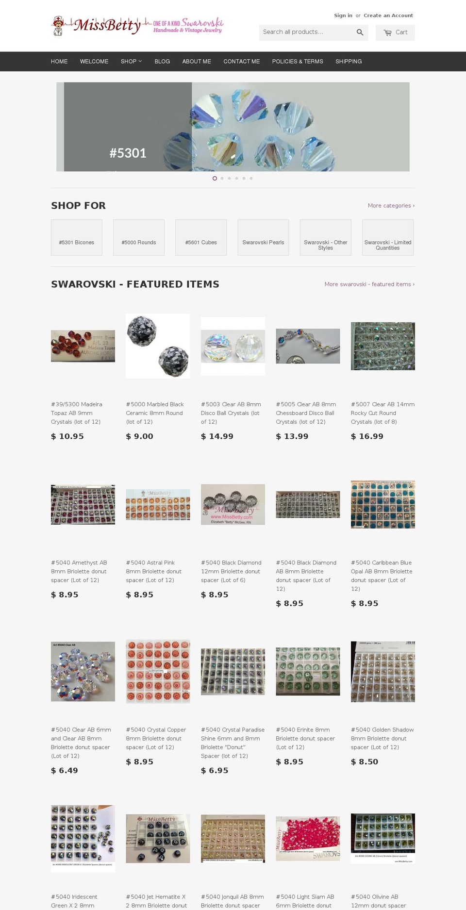 missbetty.com — Shopify storefront screenshot