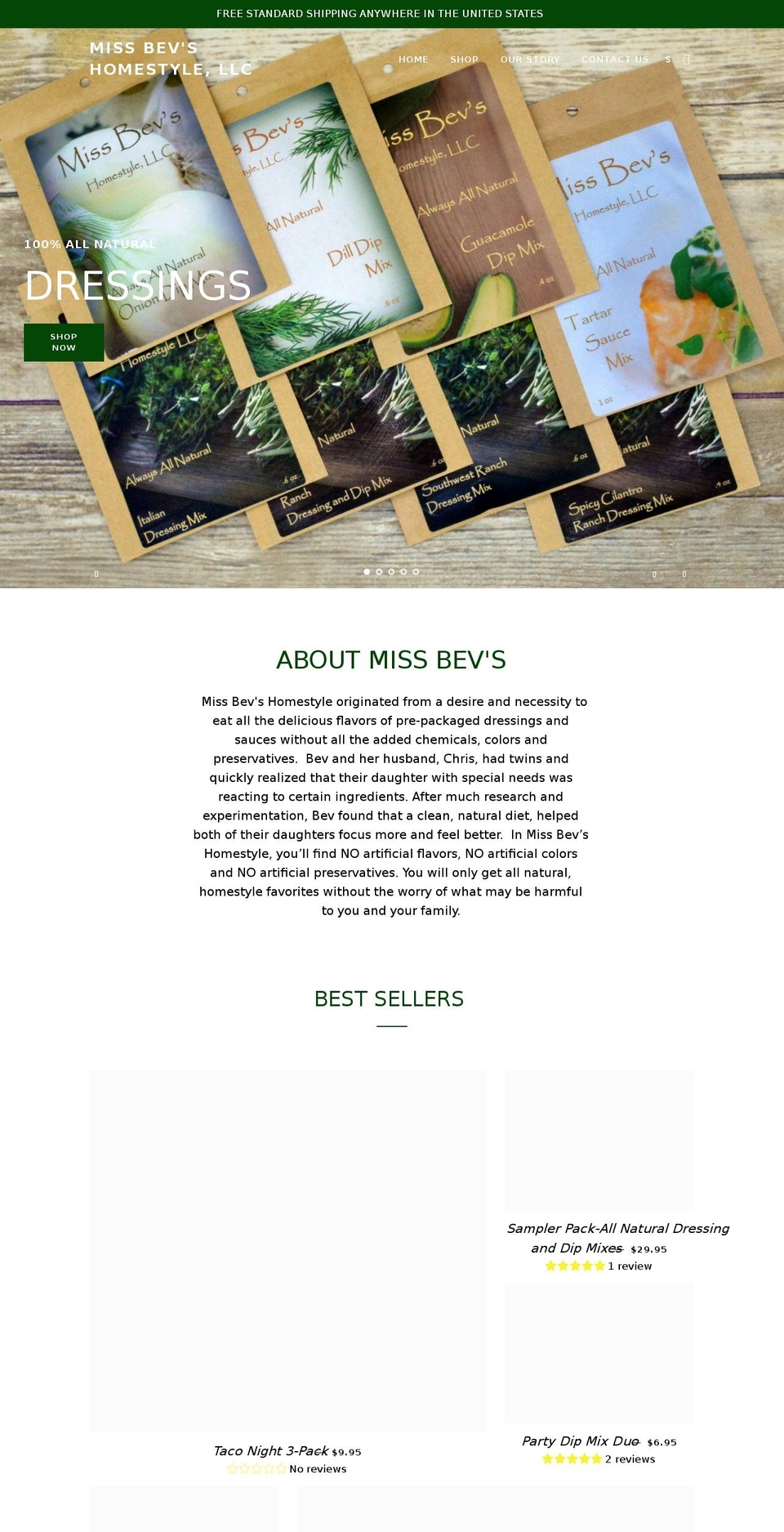 missbevs.com shopify website screenshot