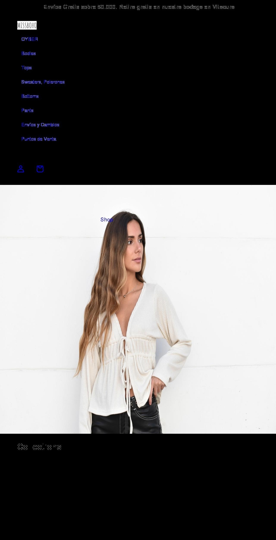 missboho.cl shopify website screenshot