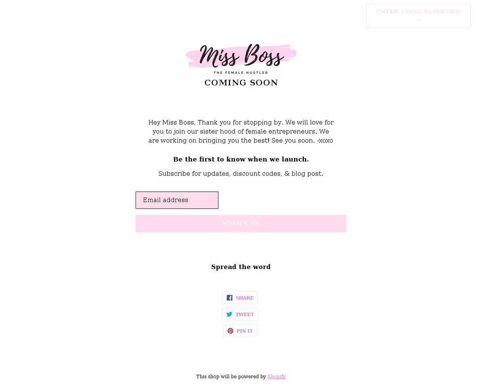 missbossco.com shopify website screenshot