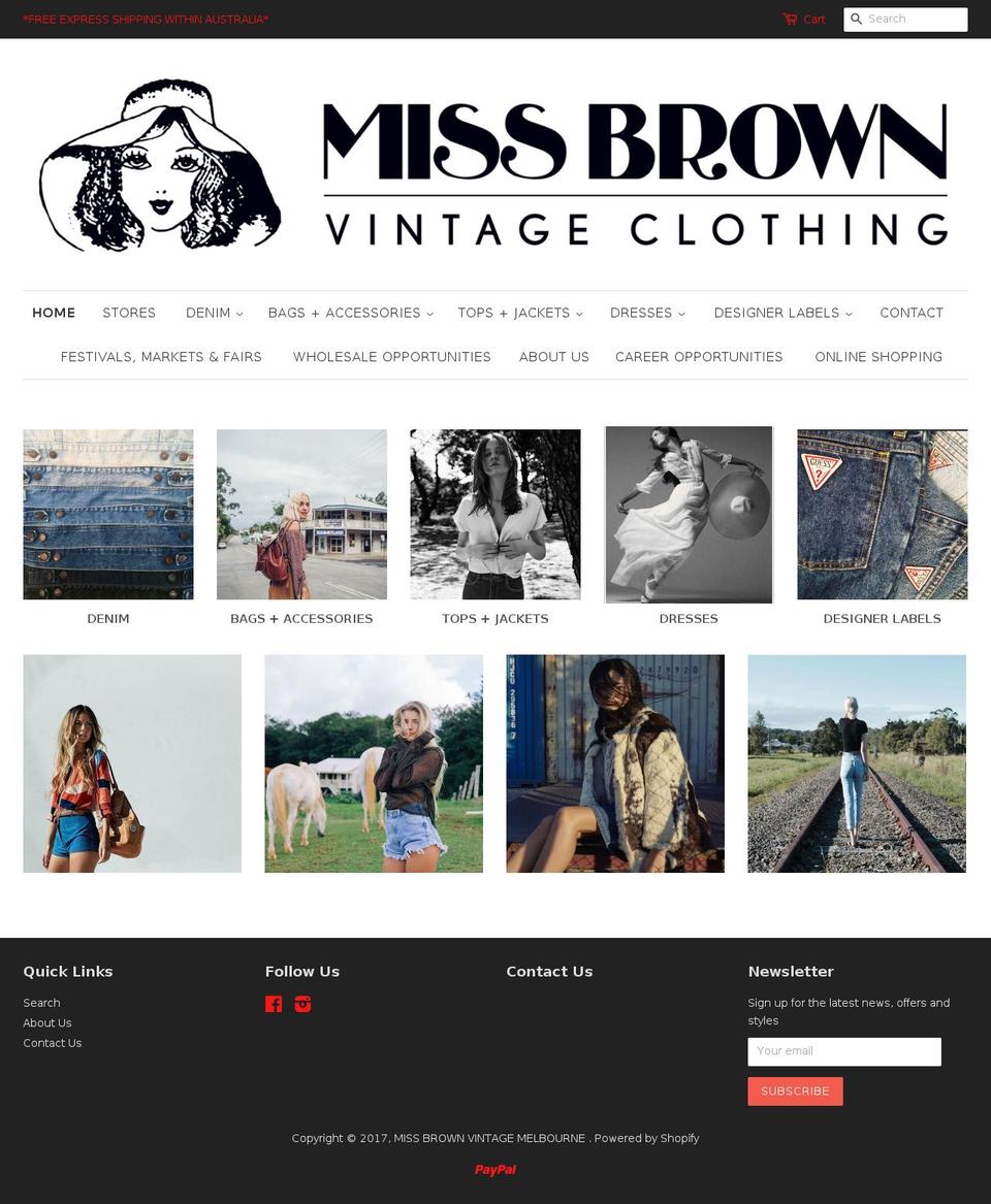 missbrownvintage.com shopify website screenshot