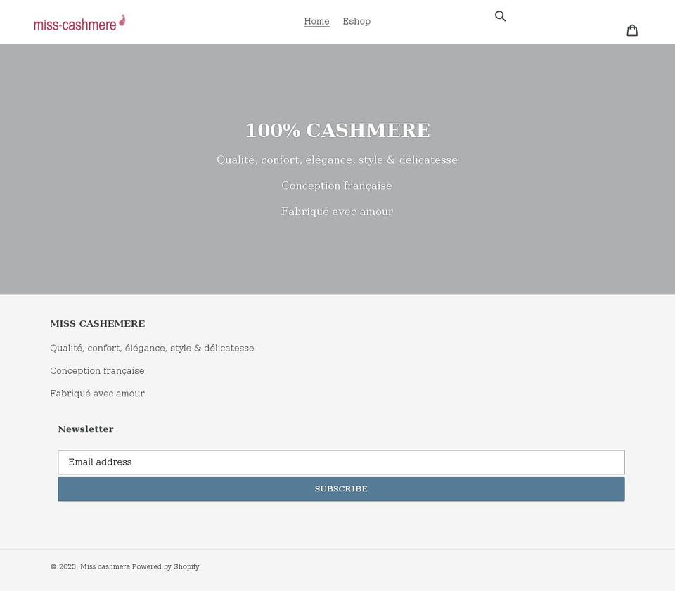 misscashmere.fr shopify website screenshot