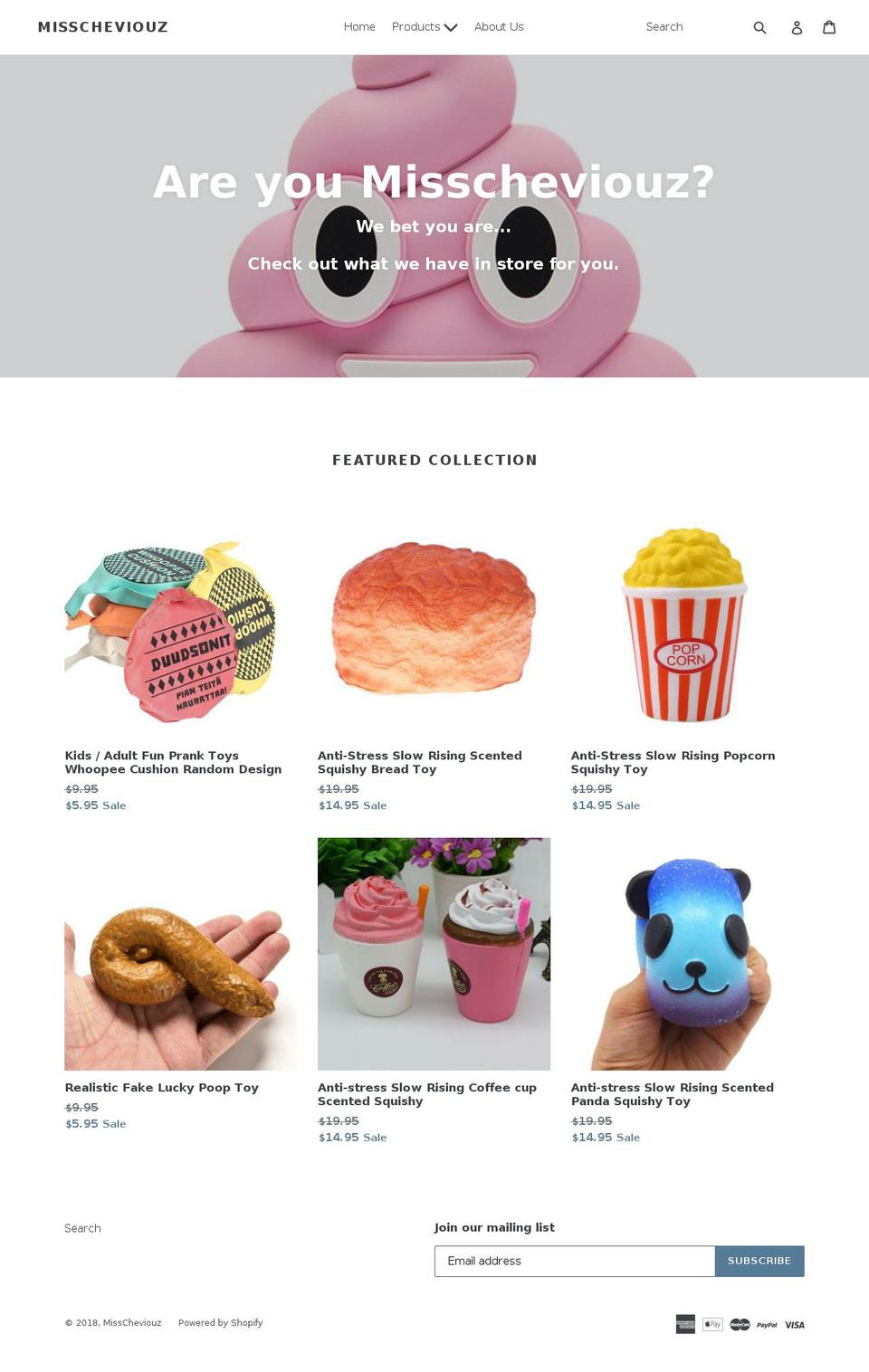 misscheviouz.com — Shopify storefront screenshot