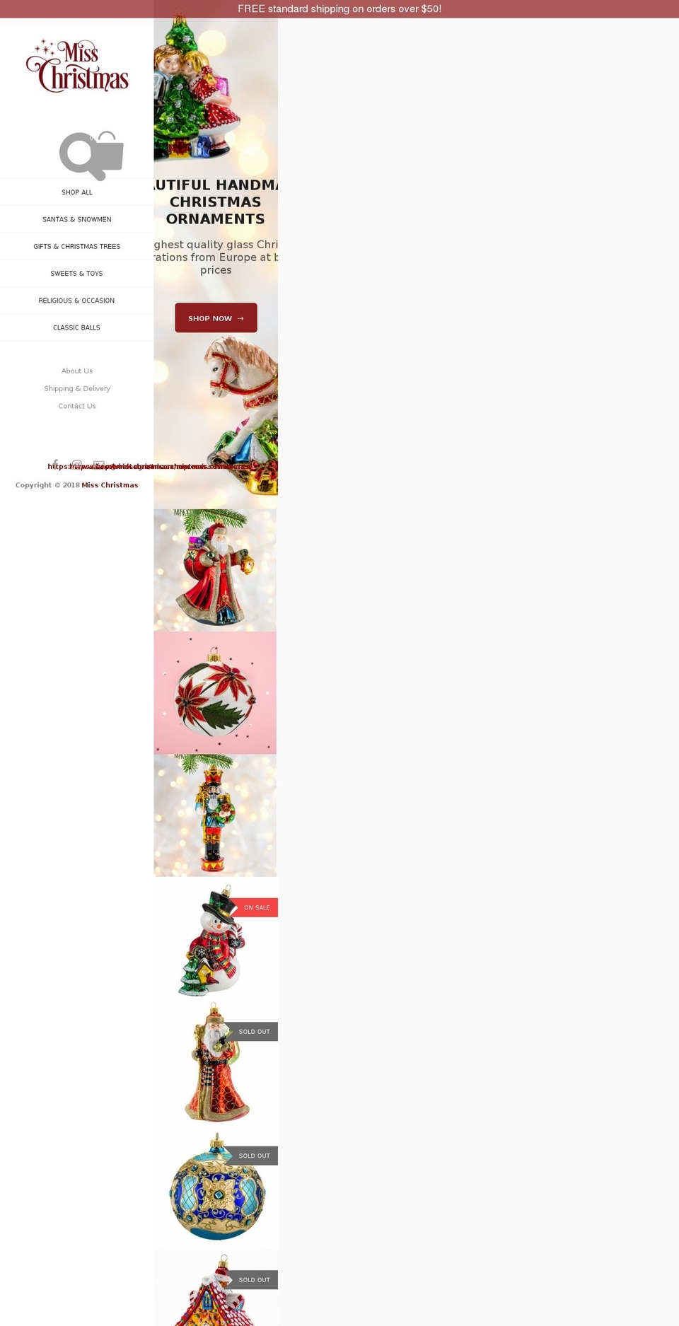 misschristmasshop.com — Shopify storefront screenshot