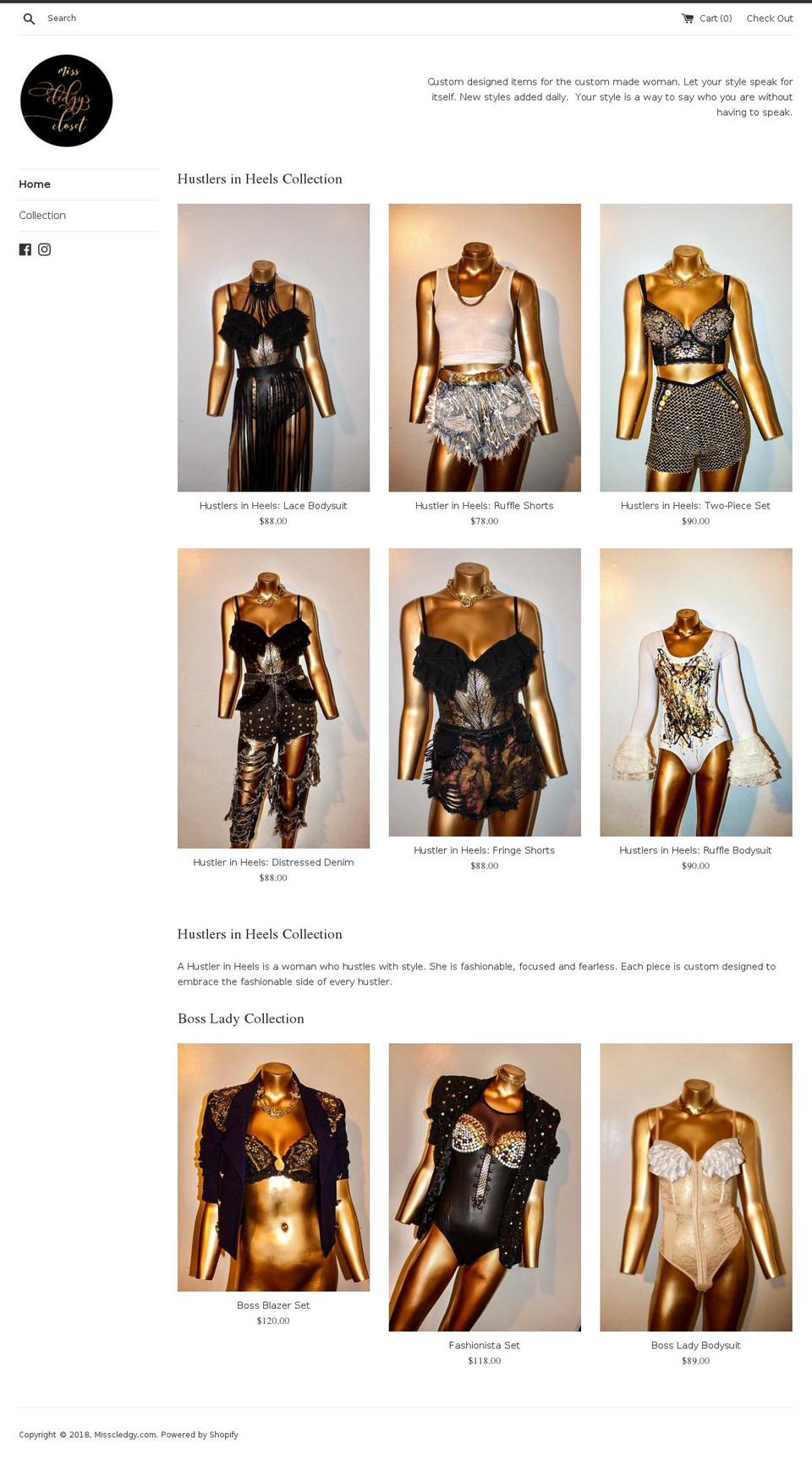 misscledgy.com shopify website screenshot