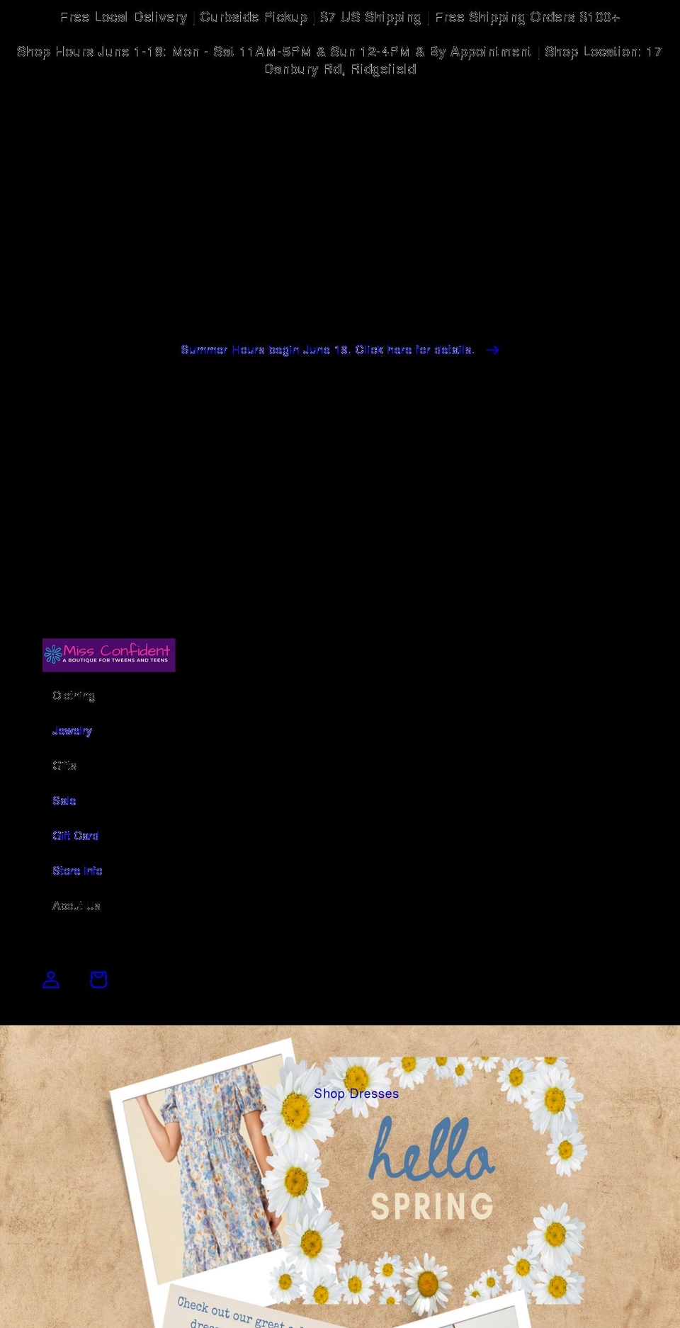 missconfidentboutique.com shopify website screenshot