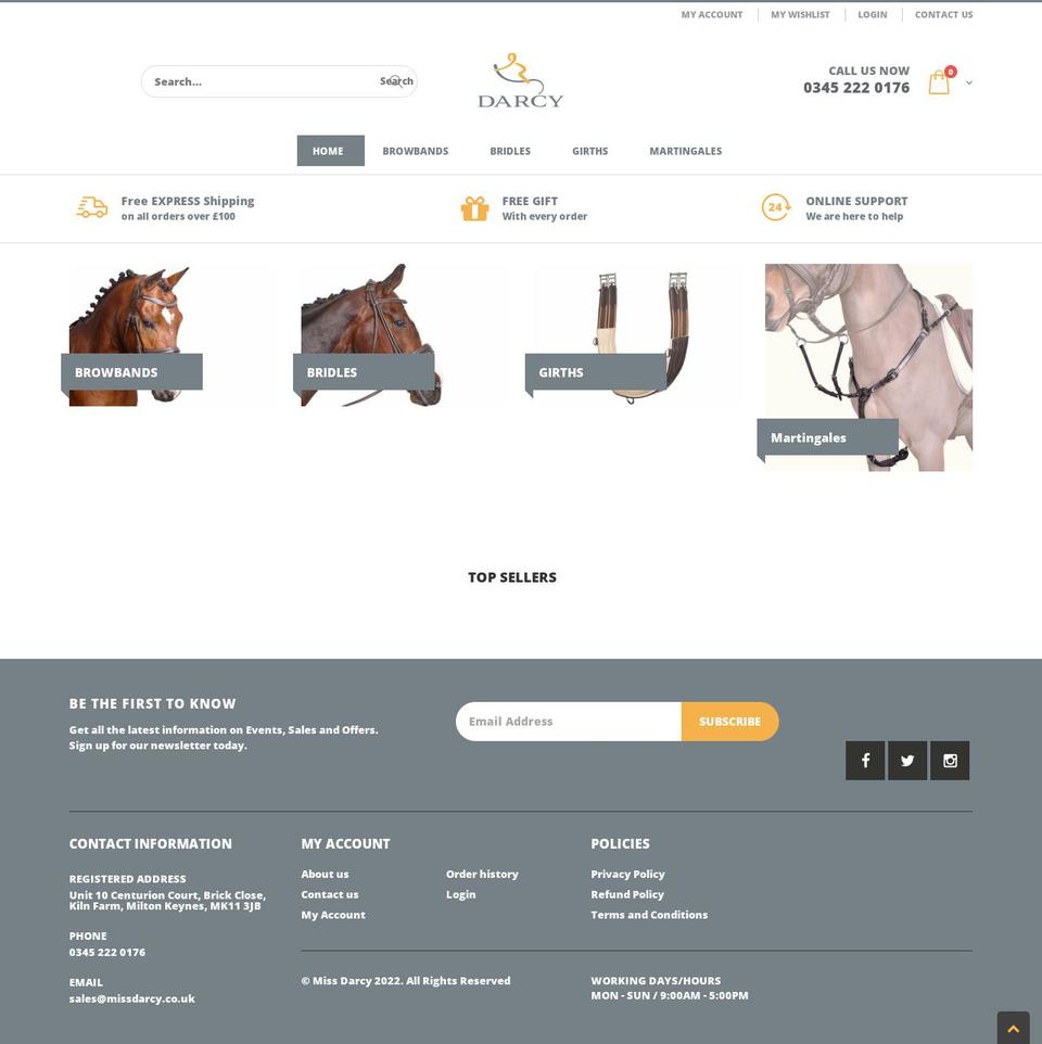 missdarcy.co.uk shopify website screenshot