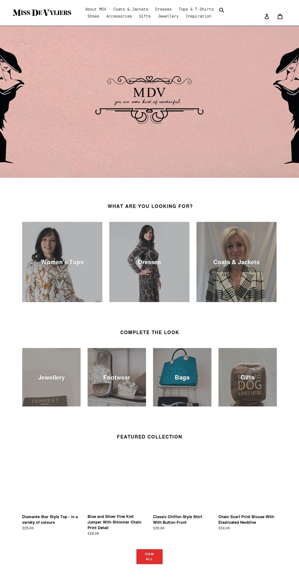 missdevyliers.com shopify website screenshot