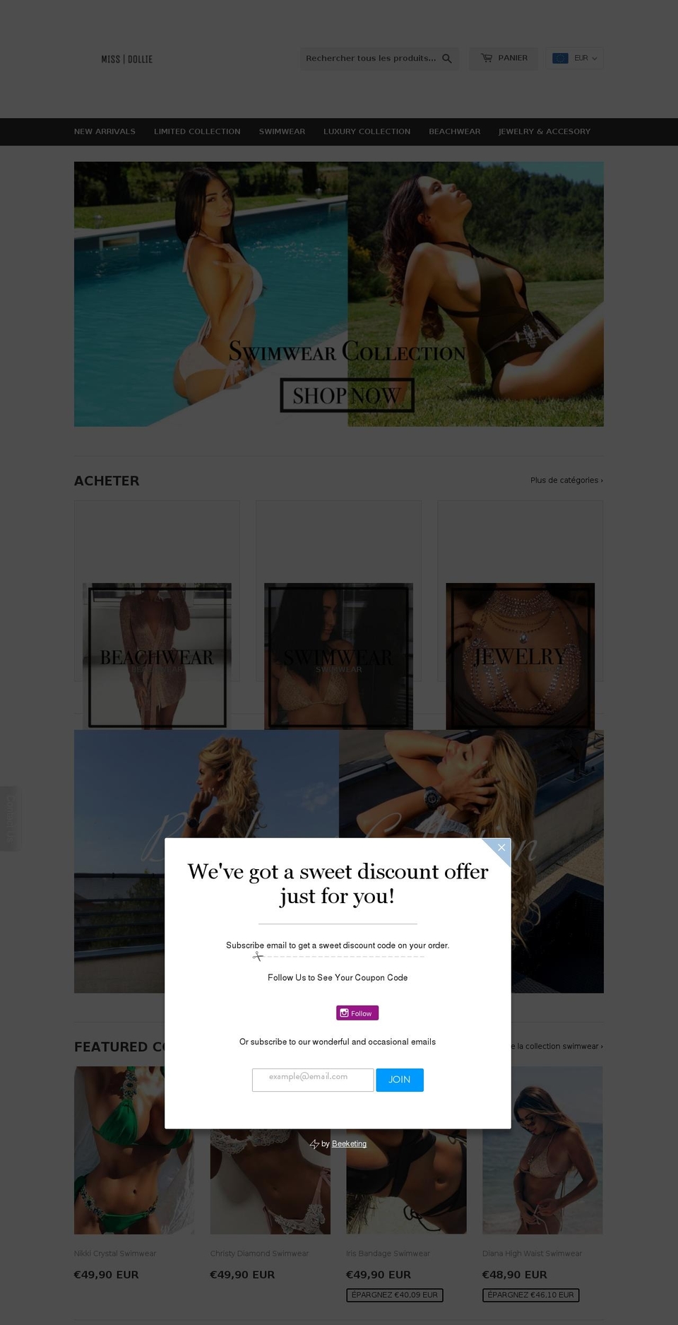 missdollie.com — Shopify storefront screenshot