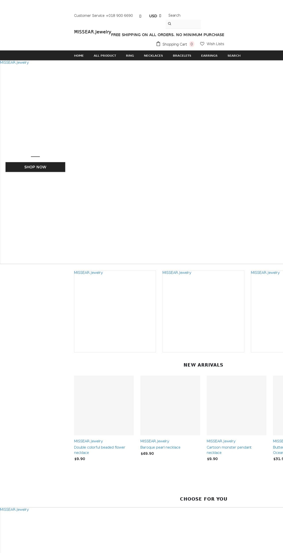missear.com shopify website screenshot