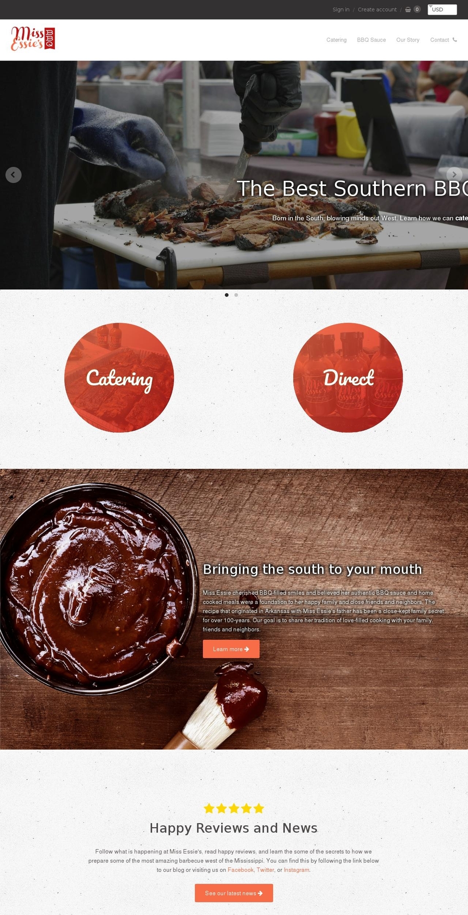 missessiesbbq.com — Shopify storefront screenshot