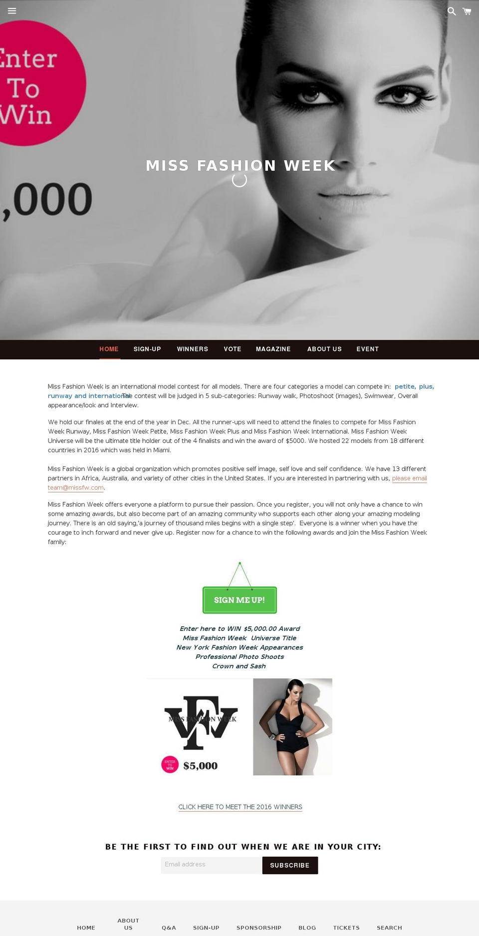 missfashionweek.com shopify website screenshot