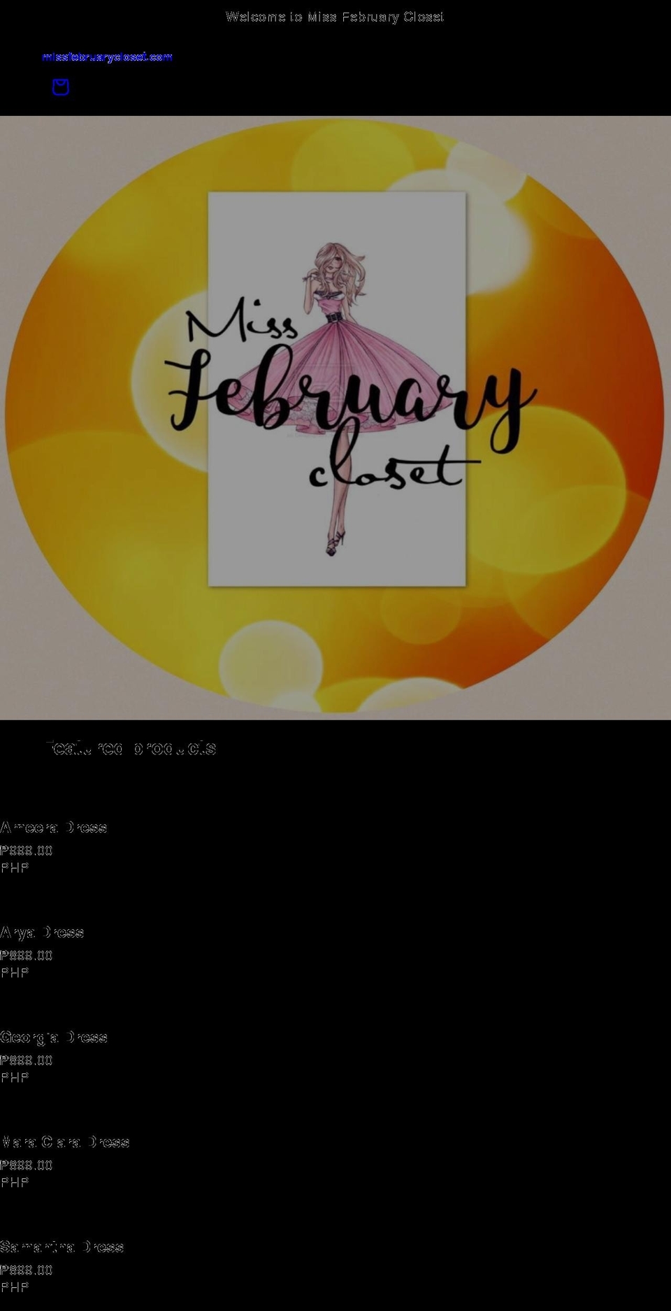 missfebruarycloset.com shopify website screenshot