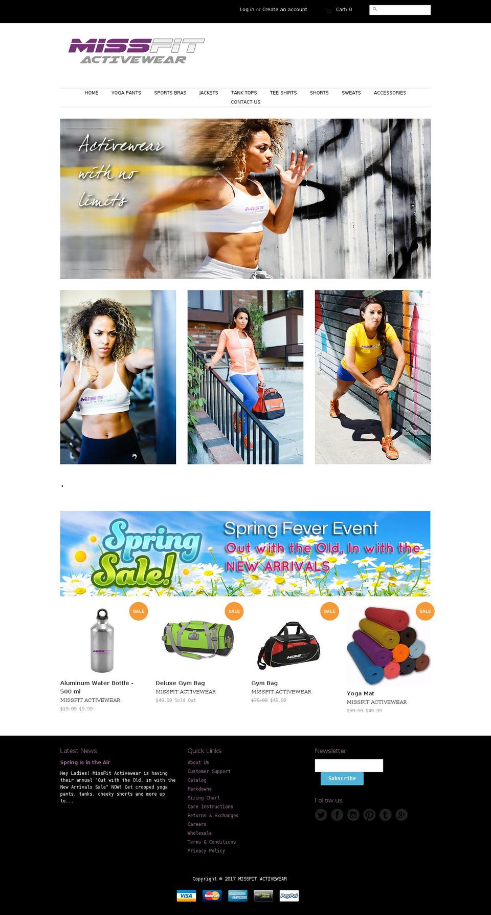missfitactivewear.com shopify website screenshot