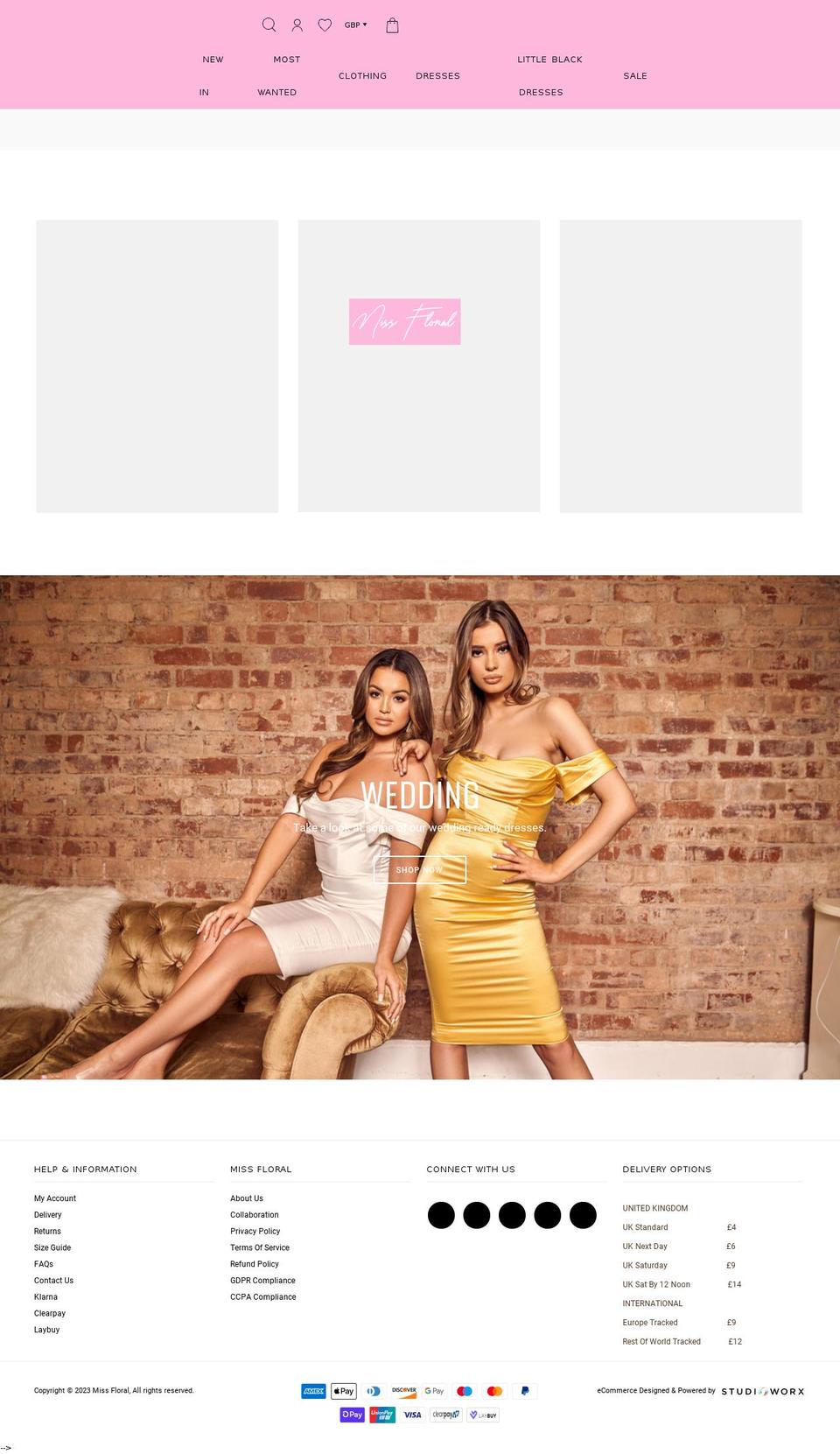 missfloral.com shopify website screenshot