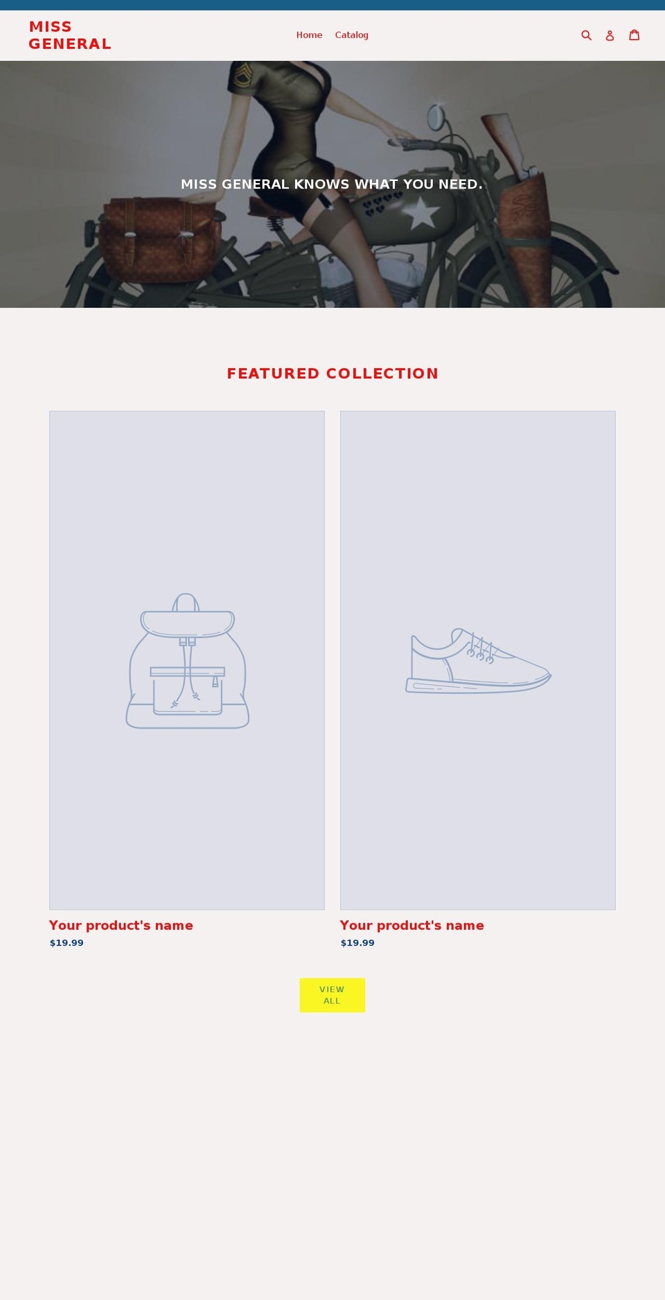 missgeneral.com — Shopify storefront screenshot
