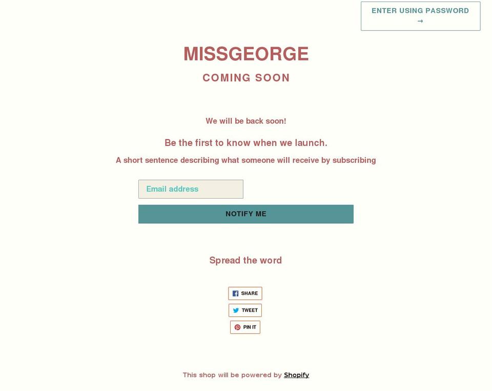 missgeorge.com shopify website screenshot