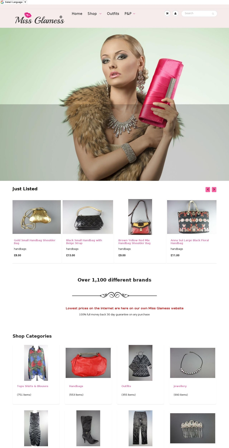 missglamess.co.uk shopify website screenshot