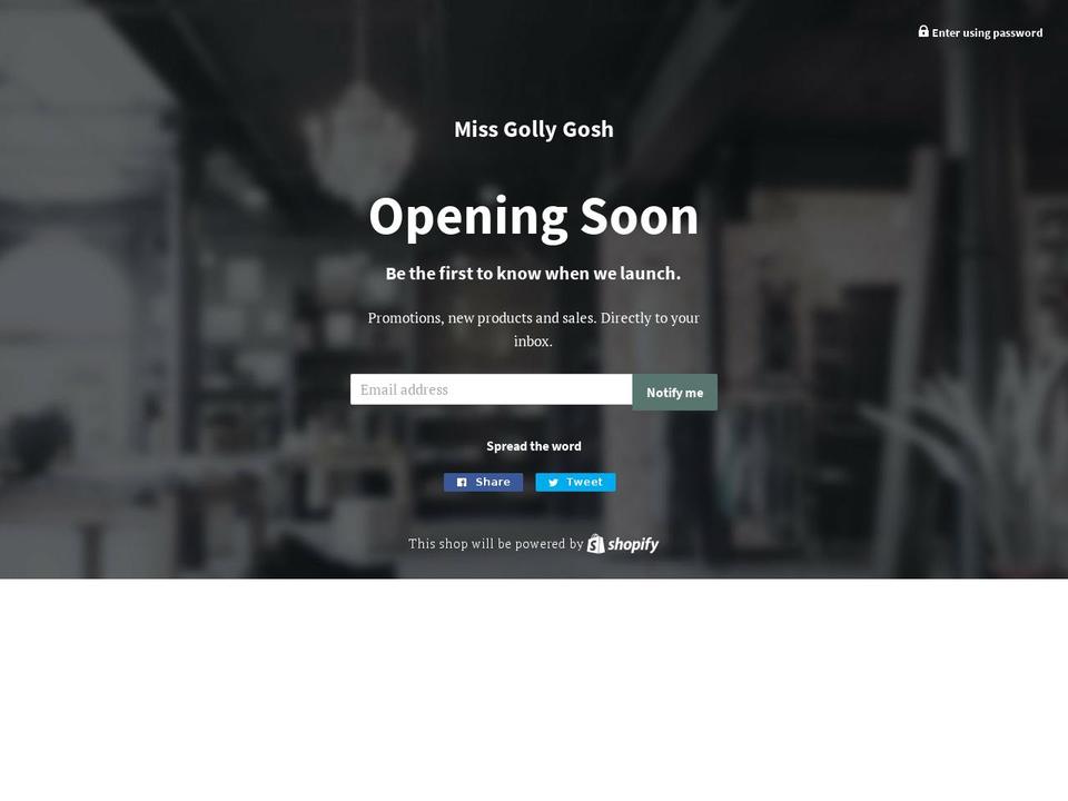missgollygosh.com — Shopify storefront screenshot