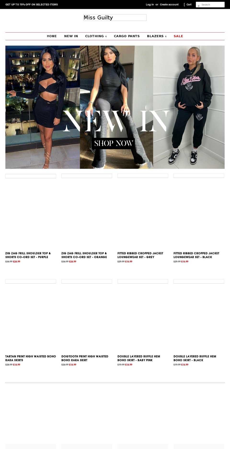 missguilty.co.uk shopify website screenshot