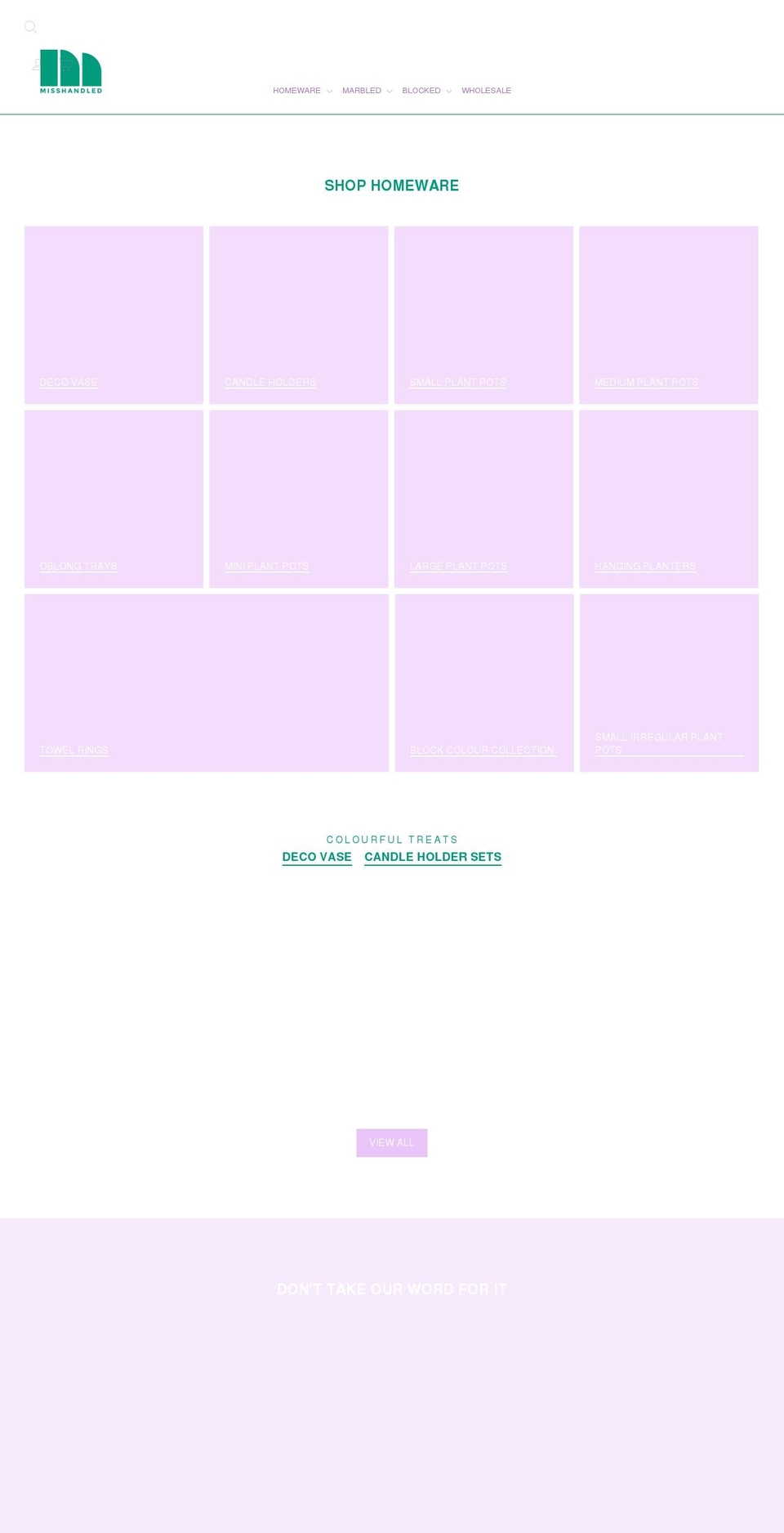 misshandled.co.uk shopify website screenshot