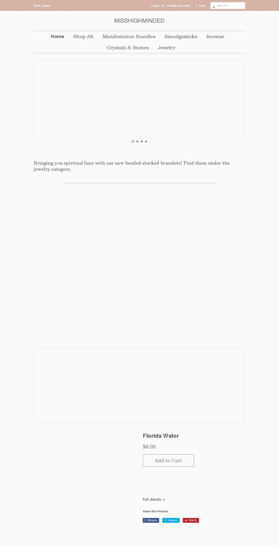 misshighminded.com shopify website screenshot