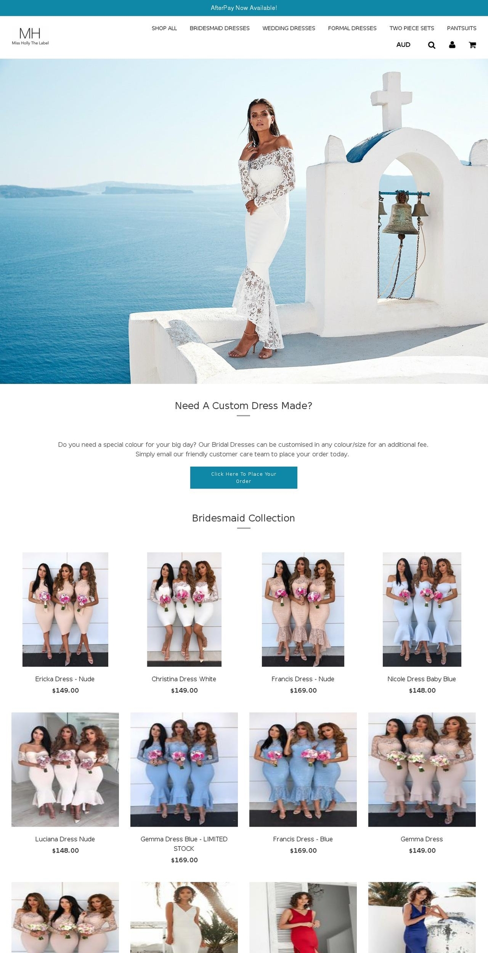 missholly.com.au shopify website screenshot