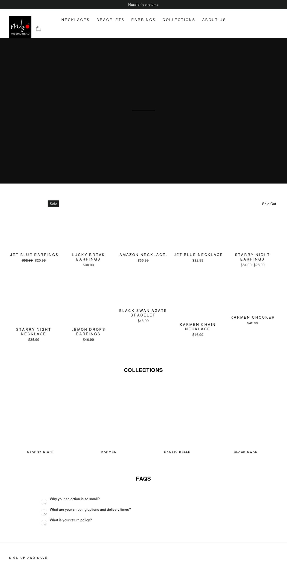 missingbead.com shopify website screenshot