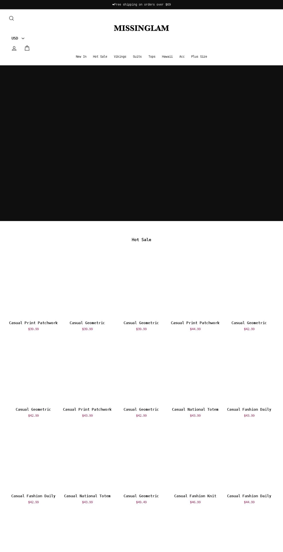 missinglam.com shopify website screenshot