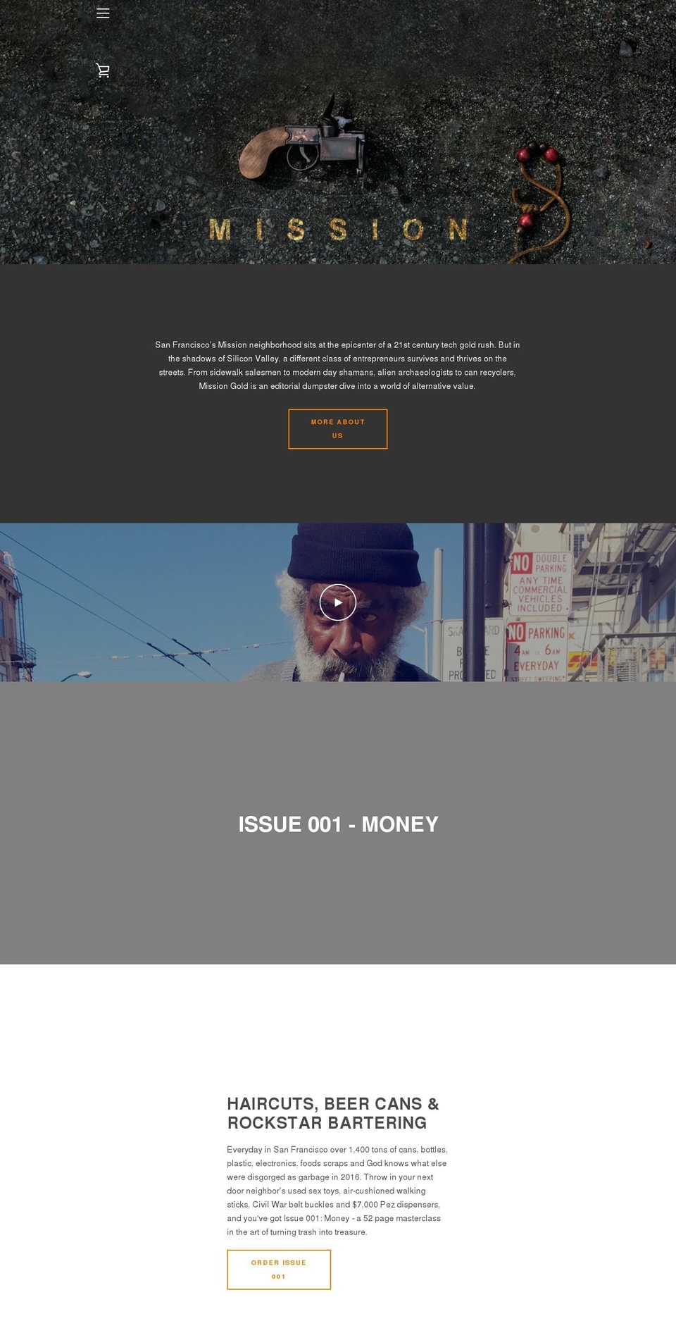 mission.gold shopify website screenshot