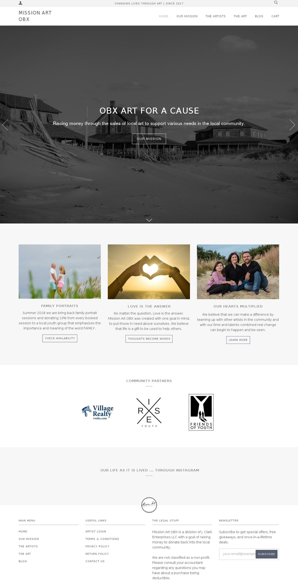 missionartobx.org shopify website screenshot